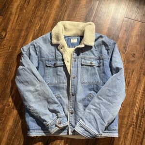 Gap XL Women's Sherpa Lined Snap Button Jean Jacket